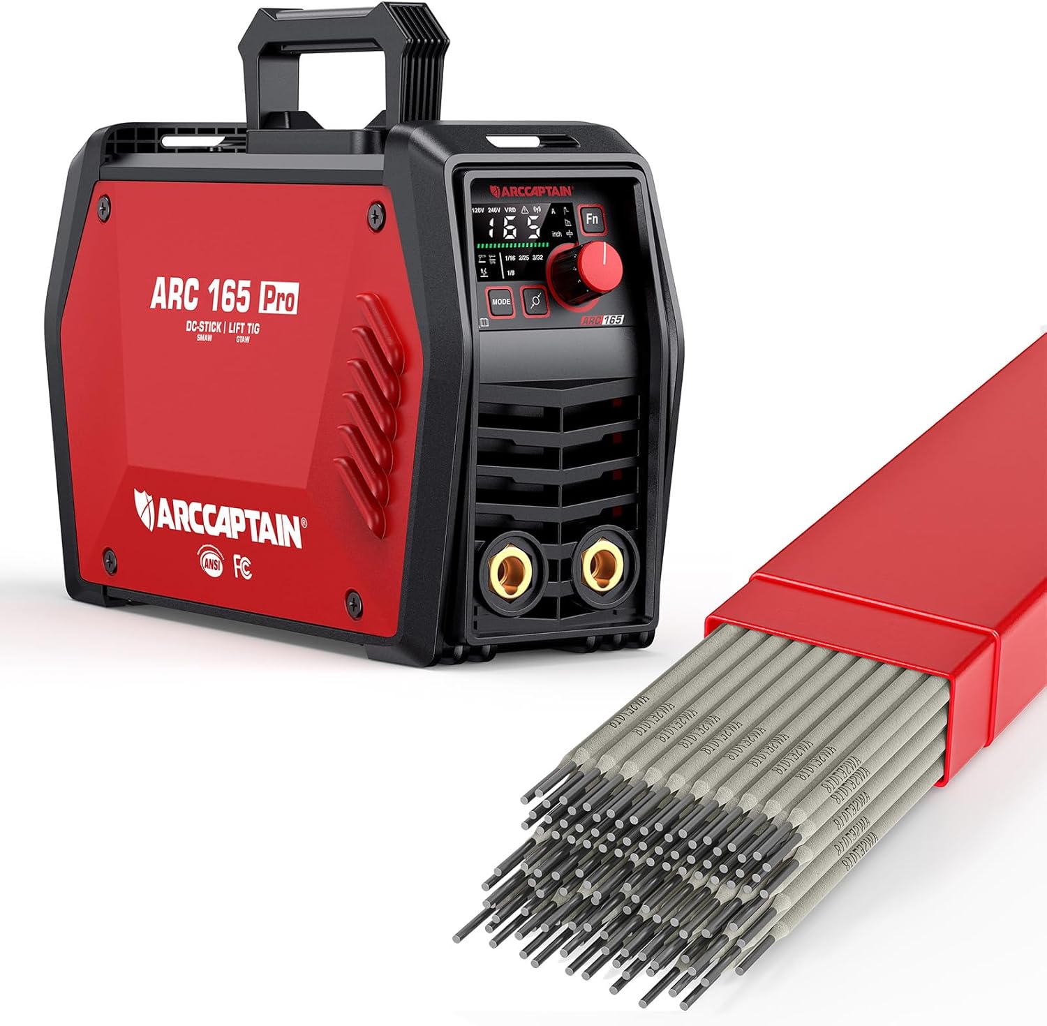 ARCCAPTAIN iControl ARC165 Pro Stick Welder with E7018 Welding Rod 3/32'' 5LB