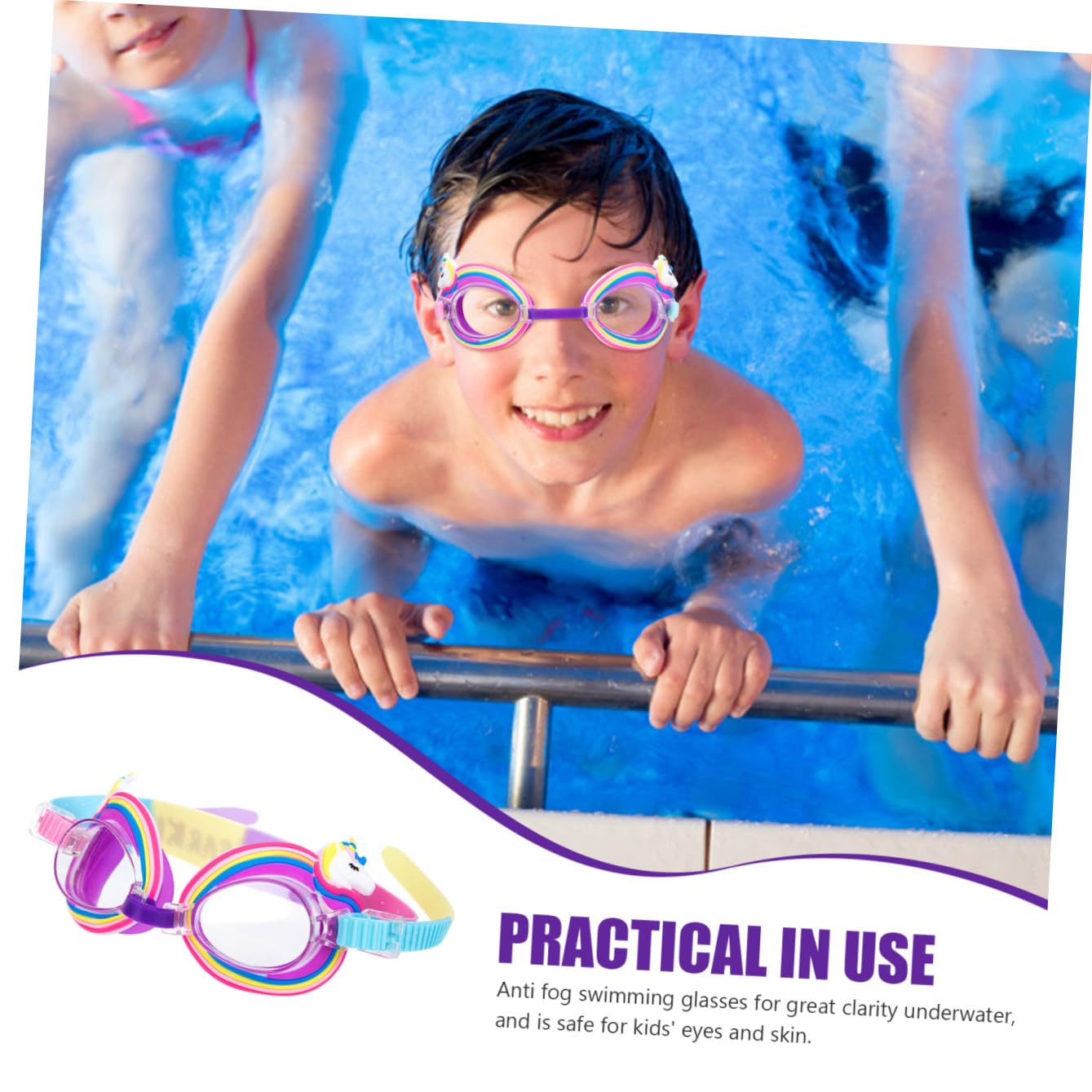 VANZACK Gafas De Natación Para Niños Gafas Impermeables Portátiles De Niño De Natación Unicornio De Seguridad Para Niños De Buceo Lente De Policarbonato
