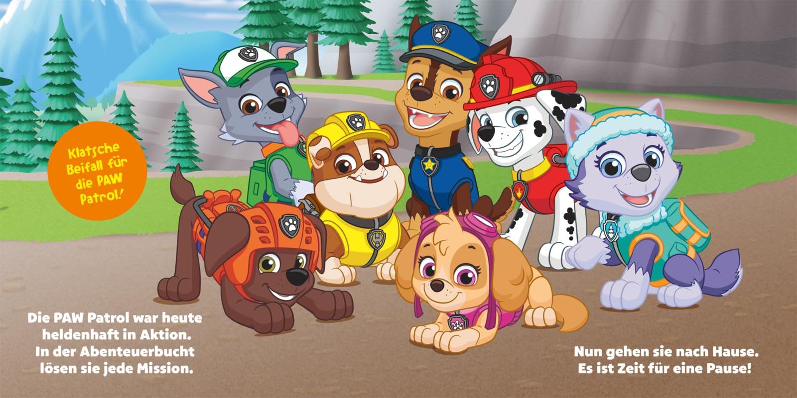 PAW Patrol Pappbilderbuch: Ab ins Bett, PAW Patrol!: Interaktive Gutenachtgeschichte für Kinder ab 3 Jahren | Mit Marshall, Rubble, Chase, Rocky und Skye