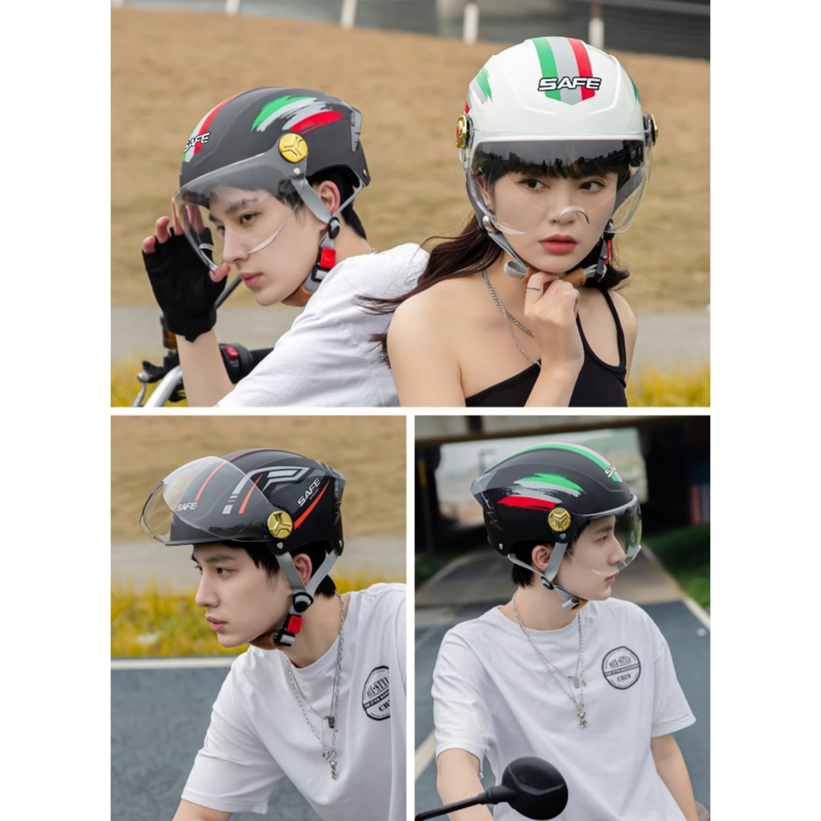最新モデル ヒョウ柄半キャップ半帽子ゴーグル無料付きハーフヘルメット新品 411aSabTG0L.jpg