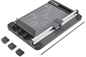 3-in-1 Rotary Paper Cutter [Up to 12” Cutting Length], With Straight, Wave,...