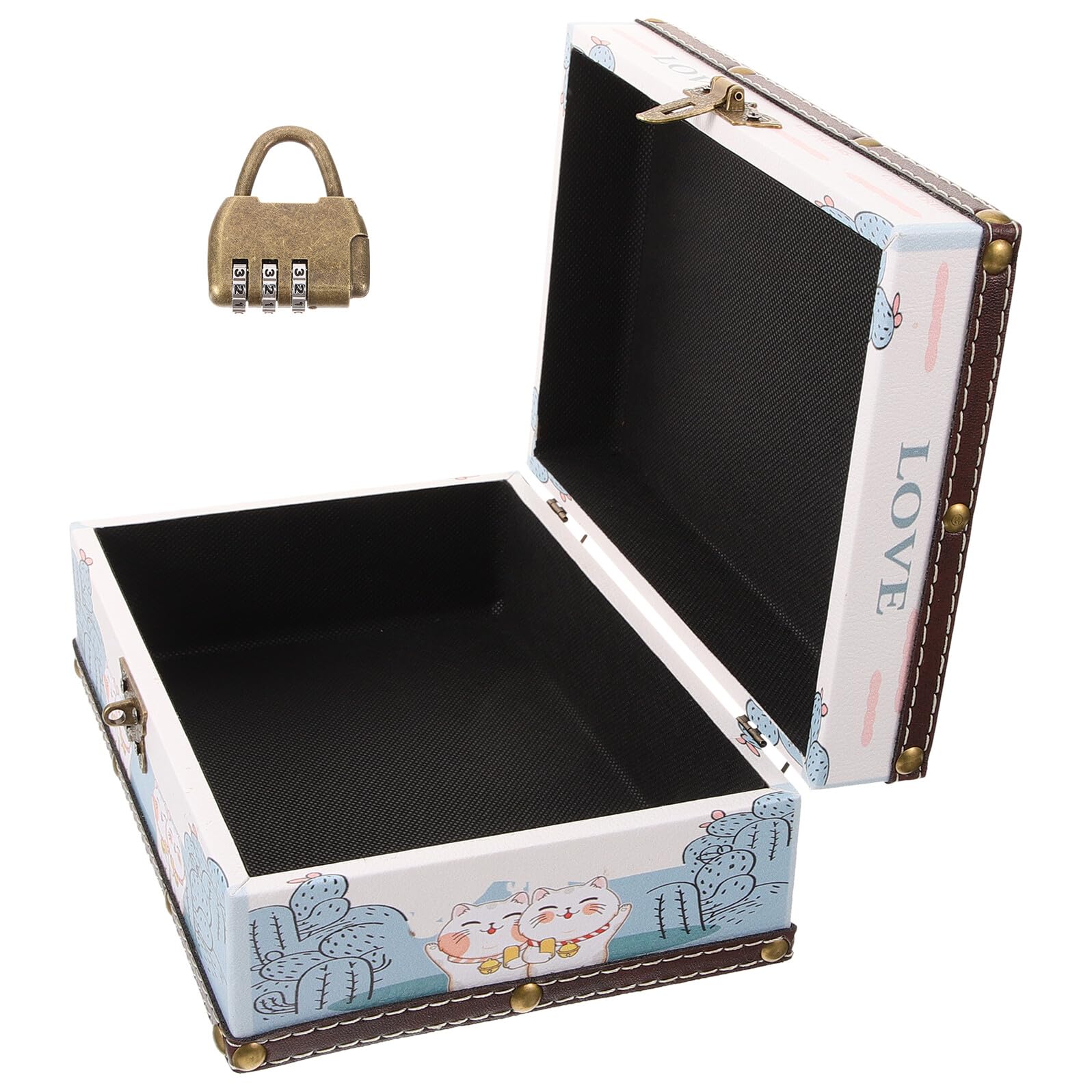 Boîte à bijoux rétro en bois avec serrure pour stopper la perte de vos accessoires