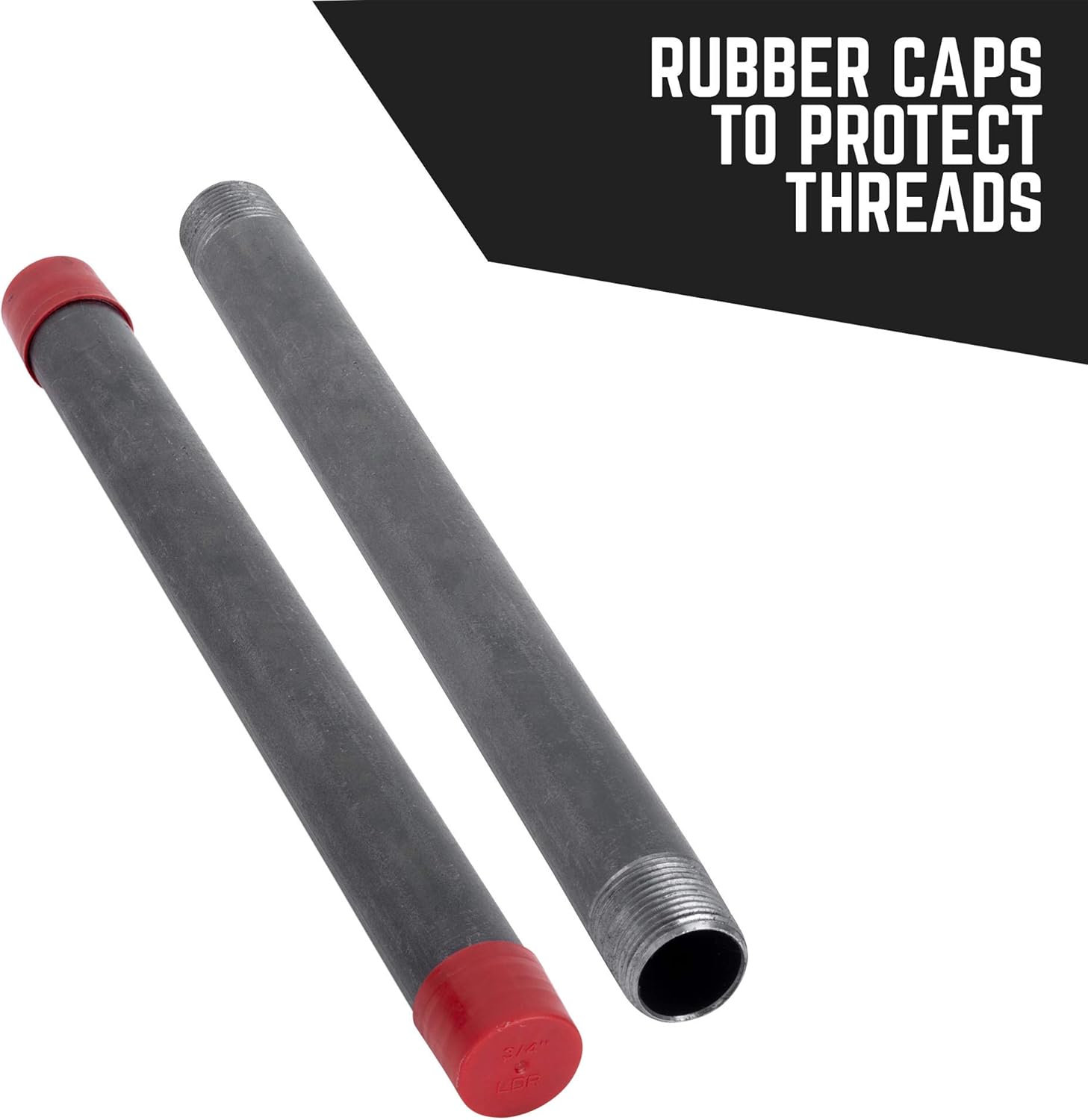 Pipe Decor 1” x 72” Malleable Cast Iron Pipe, Pre Cut, Industrial Steel Grey Fits Standard Three Quarter Inch Black Threaded Pipes Nipples and Fittings, Build Vintage DIY Furniture, 4 Pack - 