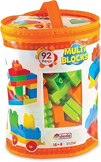 DEDE TOYS Multi Blocks 92 Pcs, Multicolor