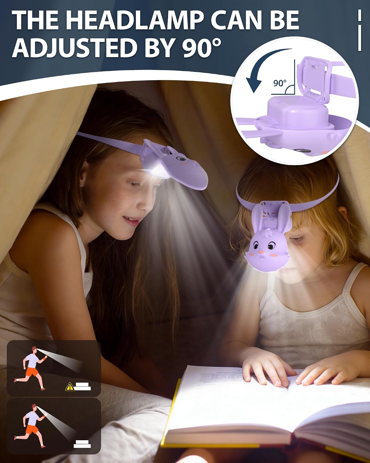 LED Headlamp for Kids, Children's Toy Flashlight for Age 3 4 5 6 7 8 9 Years Old Kids, Camping Hiking Gear for Boys Girls
