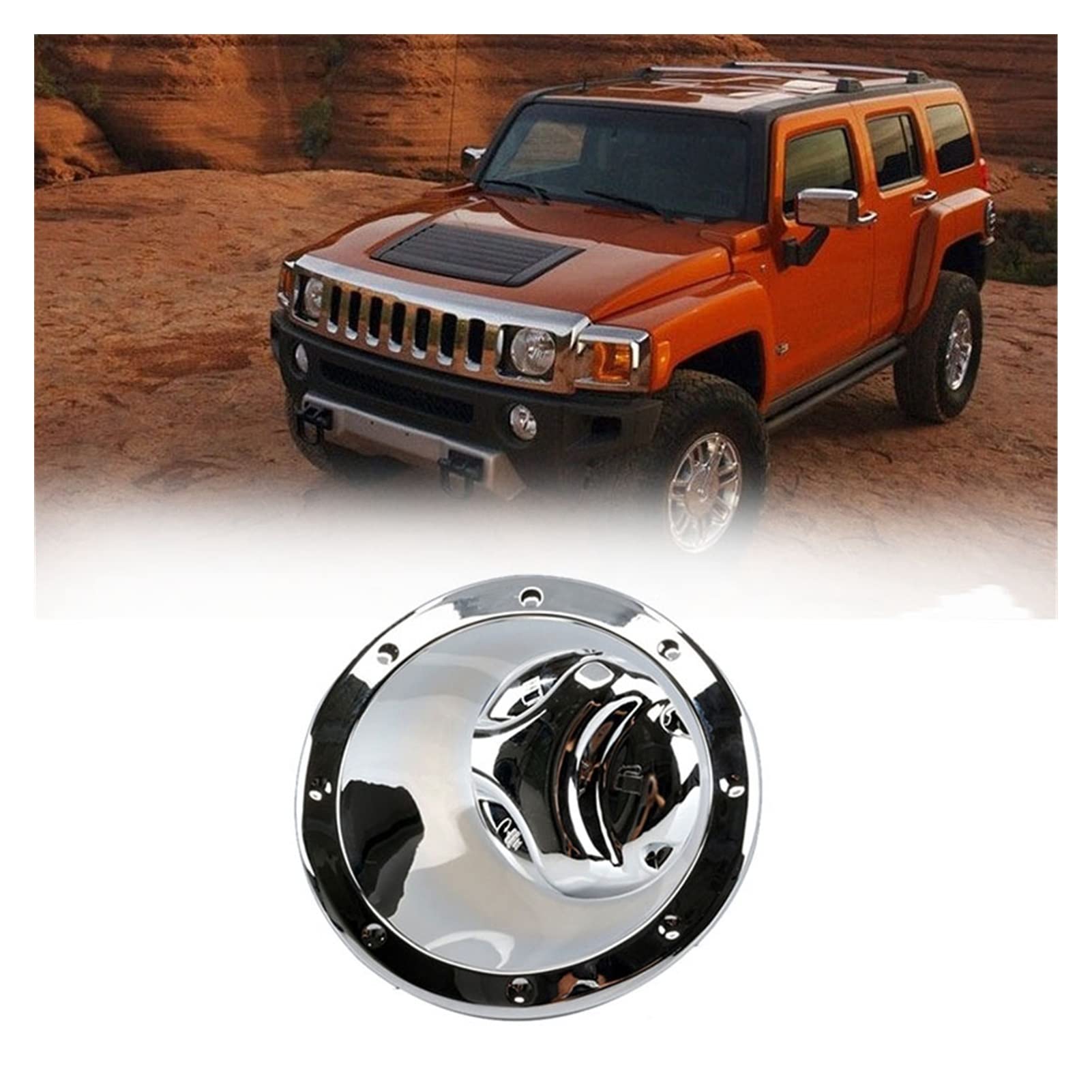 XENITE Tapón del Tanque de Combustible del automóvil Cubierta del Tanque De Gasolina del Coche Tapa del Bisel De La Puerta De Combustible Moldura del Embellecedor Cromado para H&ummer H3 2006-2010