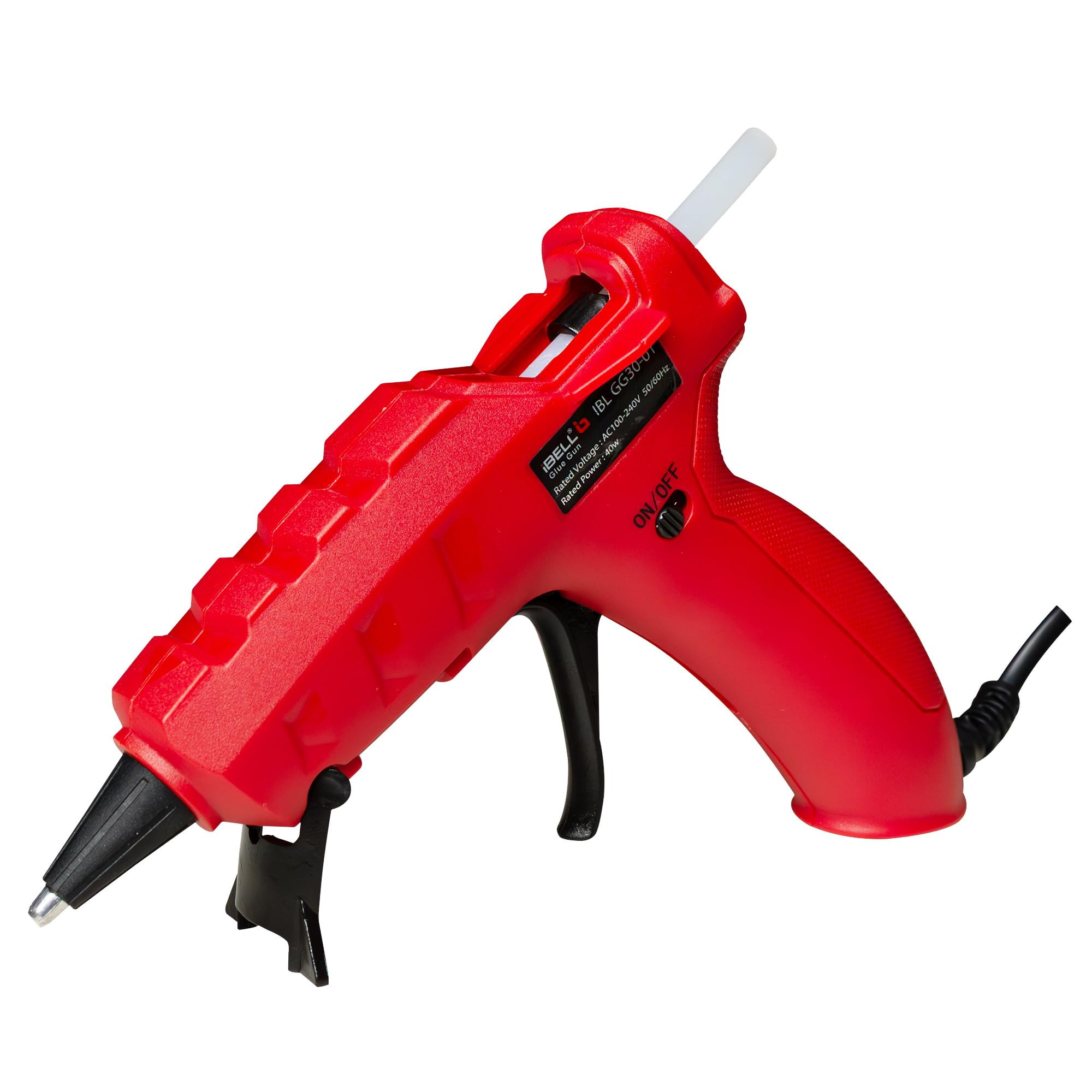 IBELL Glue Gun Gg30-01, 40W, Corded Electric Melt Stick Dia 7Mm, High Temp Heavy Duty Hot Melt Gun Kit With Glue Sticks