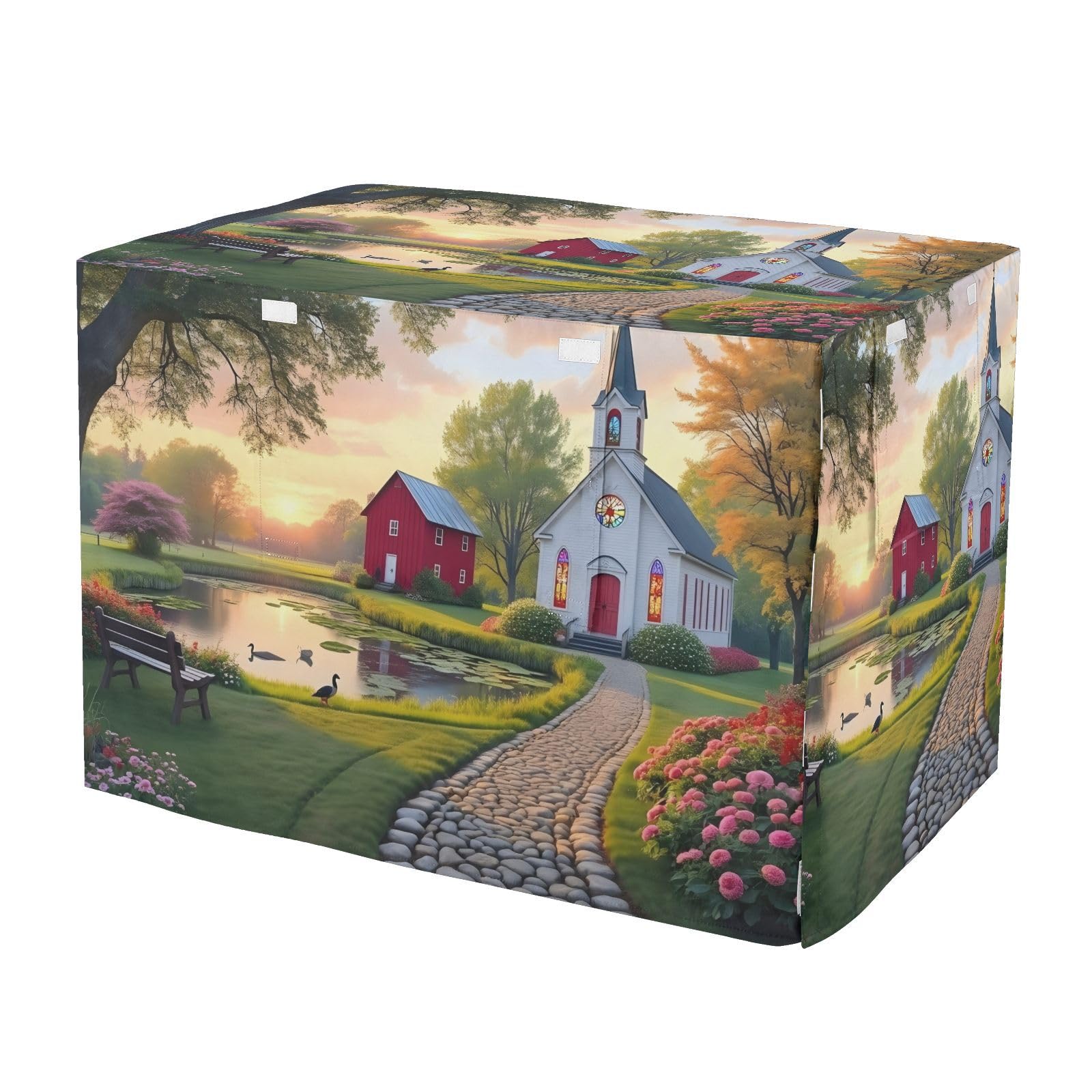 Housse de cage pour chien stressé Retro Church respirante taille L