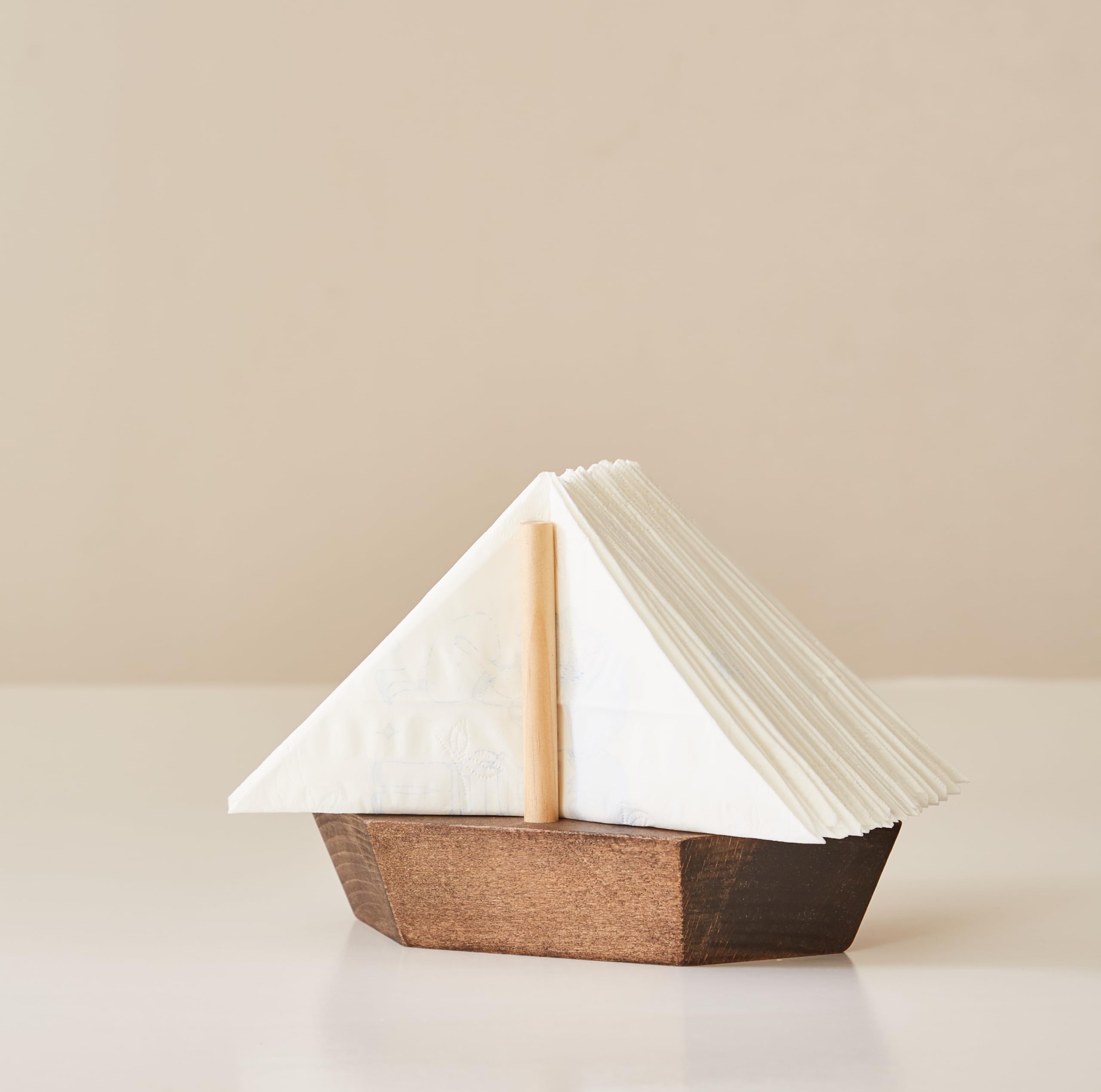Servilletero de madera para velero, dispensador de servilletas decorativo de mesa con diseño náutico, perfecto para decoración del hogar y la cocina