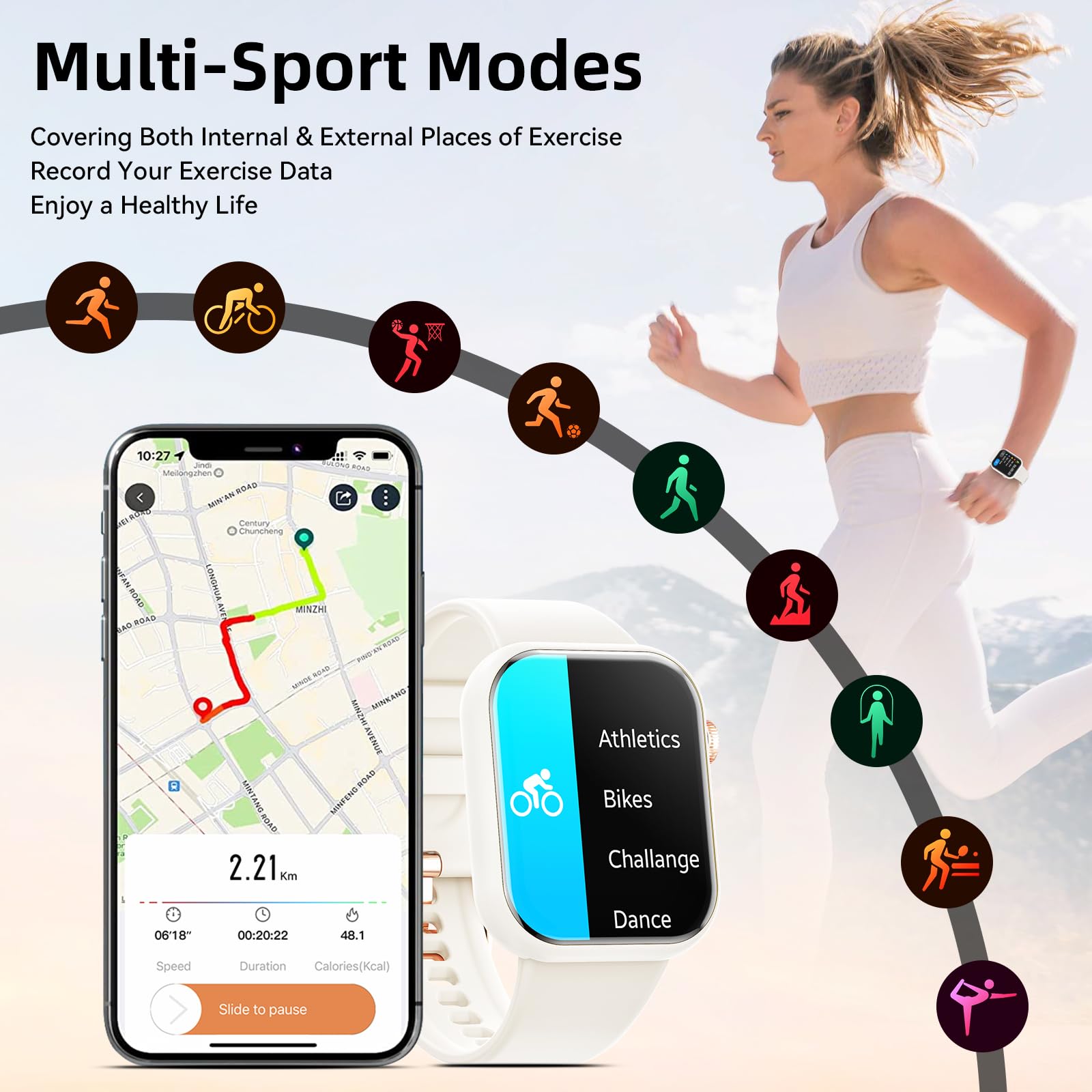 Smartwatch Uomo Donna, 1,85'' Schermo Orologio Smartwatch con Chiamata Bluetooth e Risposta Vivavoce, Smart Watch con Contapassi, Cardiofrequenzimetro da Polso, Orologio Fitness per Android iOS