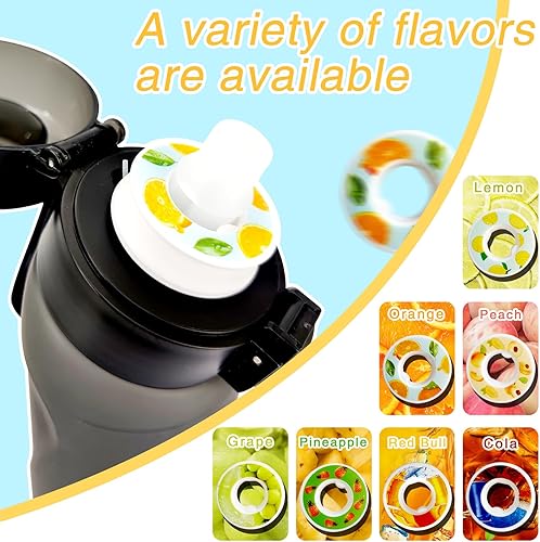 Miniatura 2 de ECENUR Botella de agua deportiva Tristan gratis de 22.0 fl oz, juego de botellas para beber con 7 cápsulas de sabor perfumadas para saborizar 0