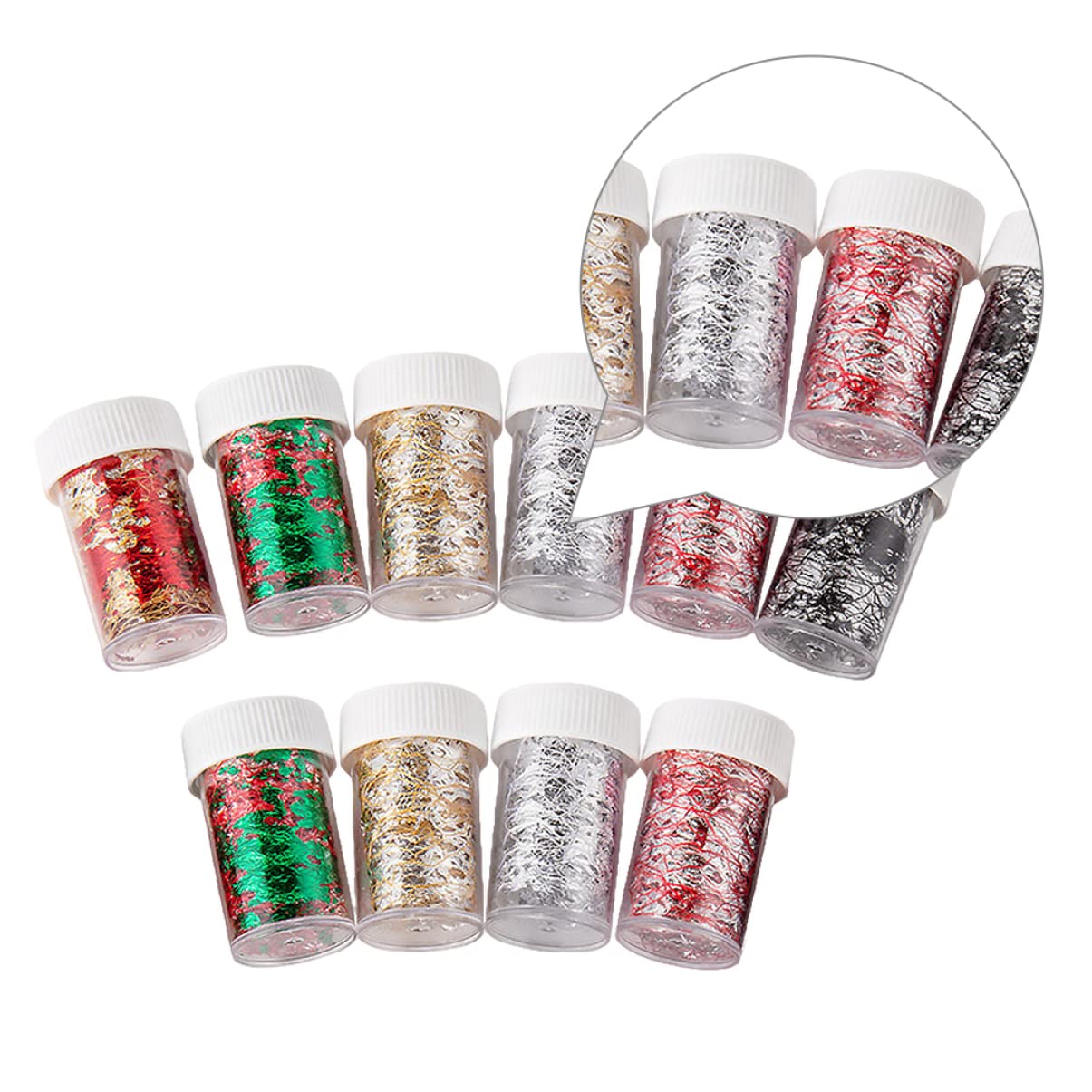 SHERCHPRY 3 Set Adesivi Per Unghie Decorazioni Mesh Per Nail Art Con Design Vari Colori Per Manicure Te Per Donne E Ragazze 10 Pezzi * 3