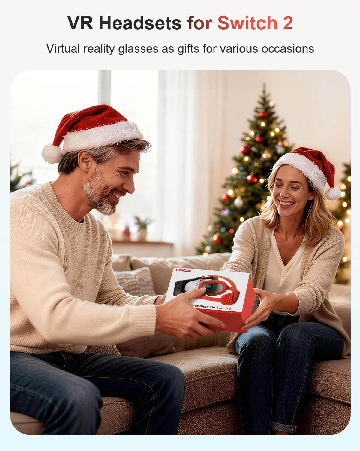 VR Headset für Nintendo Switch 2 (2025), Switch 2 Virtual Reality VR Brille mit verstellbaren HD-Linsen und bequemem Kopfband, Labo VR Kit für Switch 2 Zubehör, Weiß und Blau