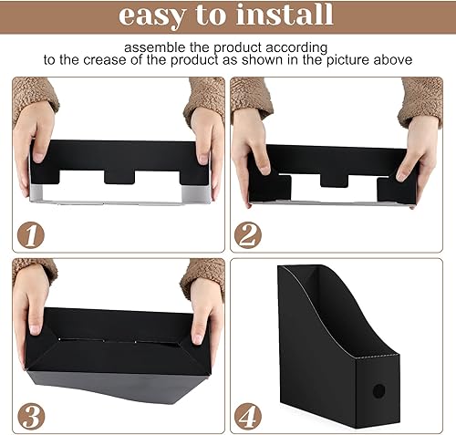 Miniatura 3 de Organizador de archivos de escritorio, 24 piezas, organizador de archivos de documentos, revistas, caja de almacenamiento de cartón para suministros