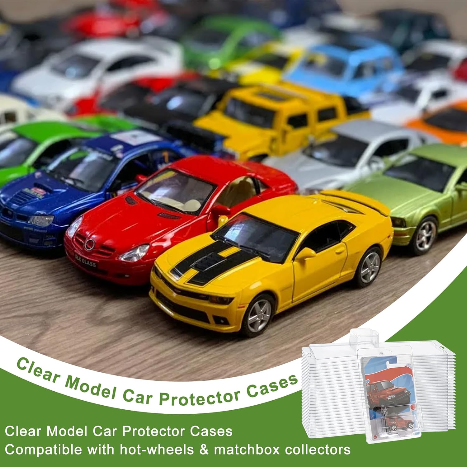 BTSKY 50 Pack Clear Protector Case Compatible with Hot-Wheels Model Cars Clamshell Cases for Car Storage Display Matchbox Diecast Covers Fits 6.5"x 4.25" Long Card Mainline and Regular Matchbox Cars