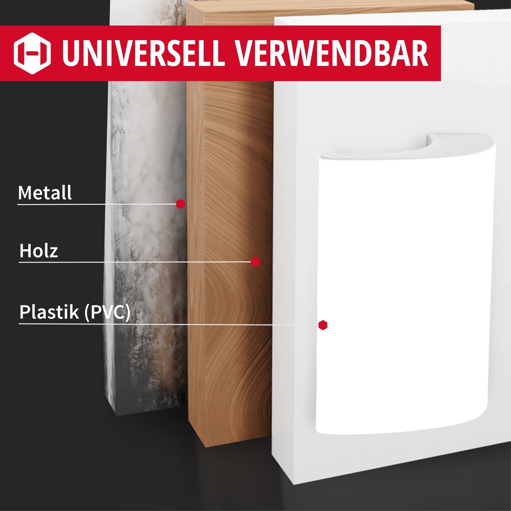 Gedotec DE-LUXE klamka do drzwi balkonowych, zewnętrzna, biała okucie drzwiowe, model DE-LUXE | aluminiowy uchwyt balkonowy do drzwi | długość 82 mm | wygięty uchwyt mocujący | 1 sztuka uchwytu na drzwi tarasowe ze śrubami