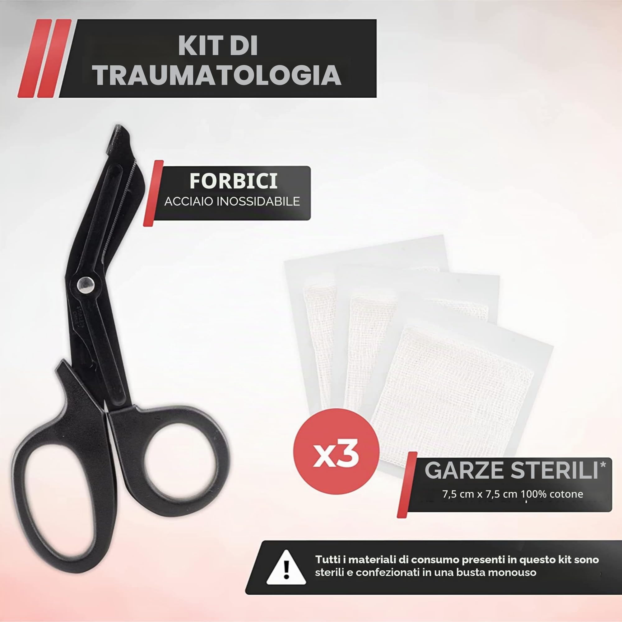 Laccio Emostatico Tourniquet - Attrezzatura Medica Professionale di Primo Soccorso - Kit di Pronto Soccorso Completo - Attrezzatura Militare - Bende/Forbici/Coperta di Sopravvivenza