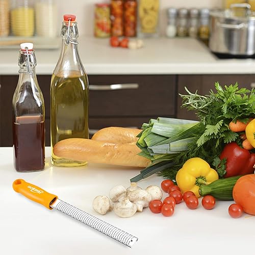 Miniatura 7 de Love - Rallador de queso de mano de acero inoxidable para limón, jengibre, ajo, nuez moscada, chocolate, verduras, frutas con cubierta protectora