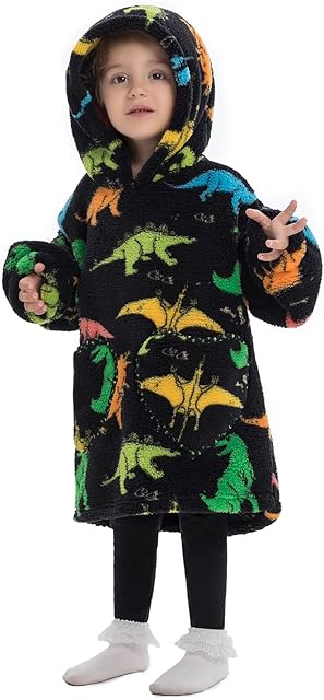 Kids Hoodies Blanket Toddler, Kids Oversized Blankets Hoodies for Boys and Girls, Little Kids Warm Fleece Snuggle Hoodie 2-6 Years old