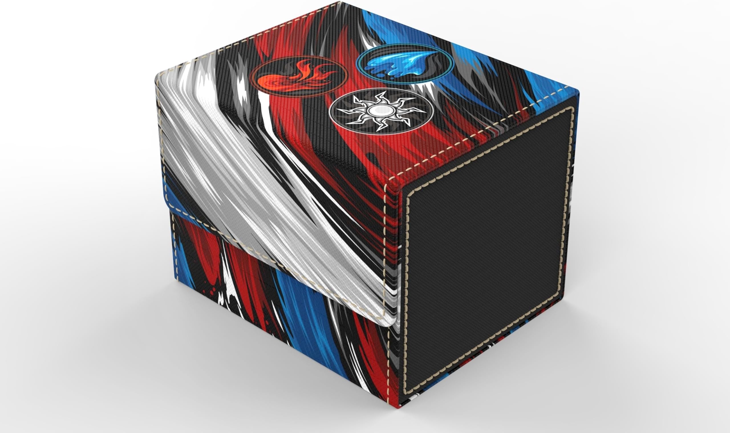 - The Vault- TCG/MTG 100+ Card Color Combo Deck Boxes (White/Blue/Red)