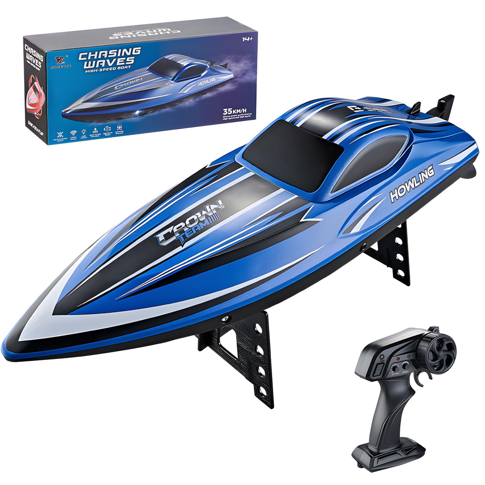 Ferngesteuertes Motorboot für Pool oder Seenutzung, Blue