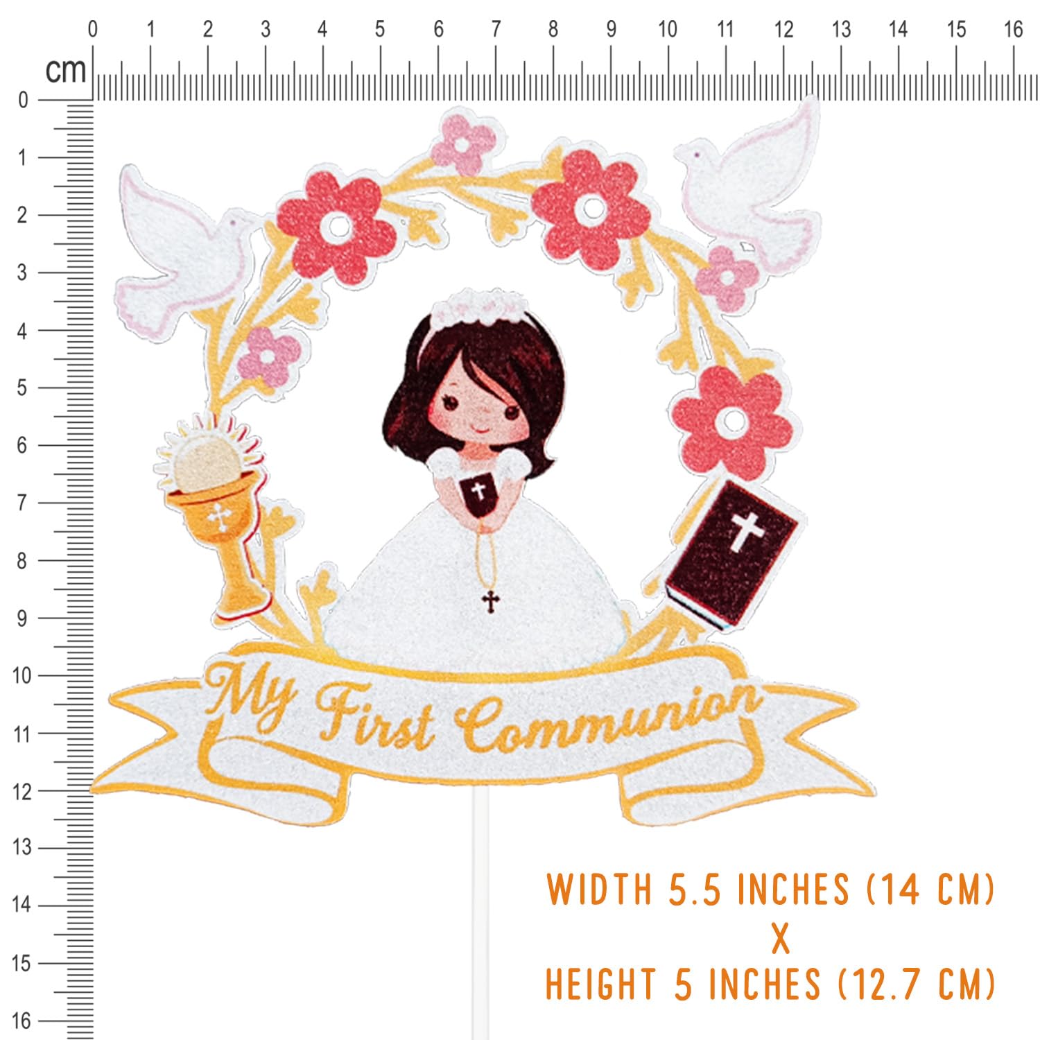 First Communion Cake Topper Girl
