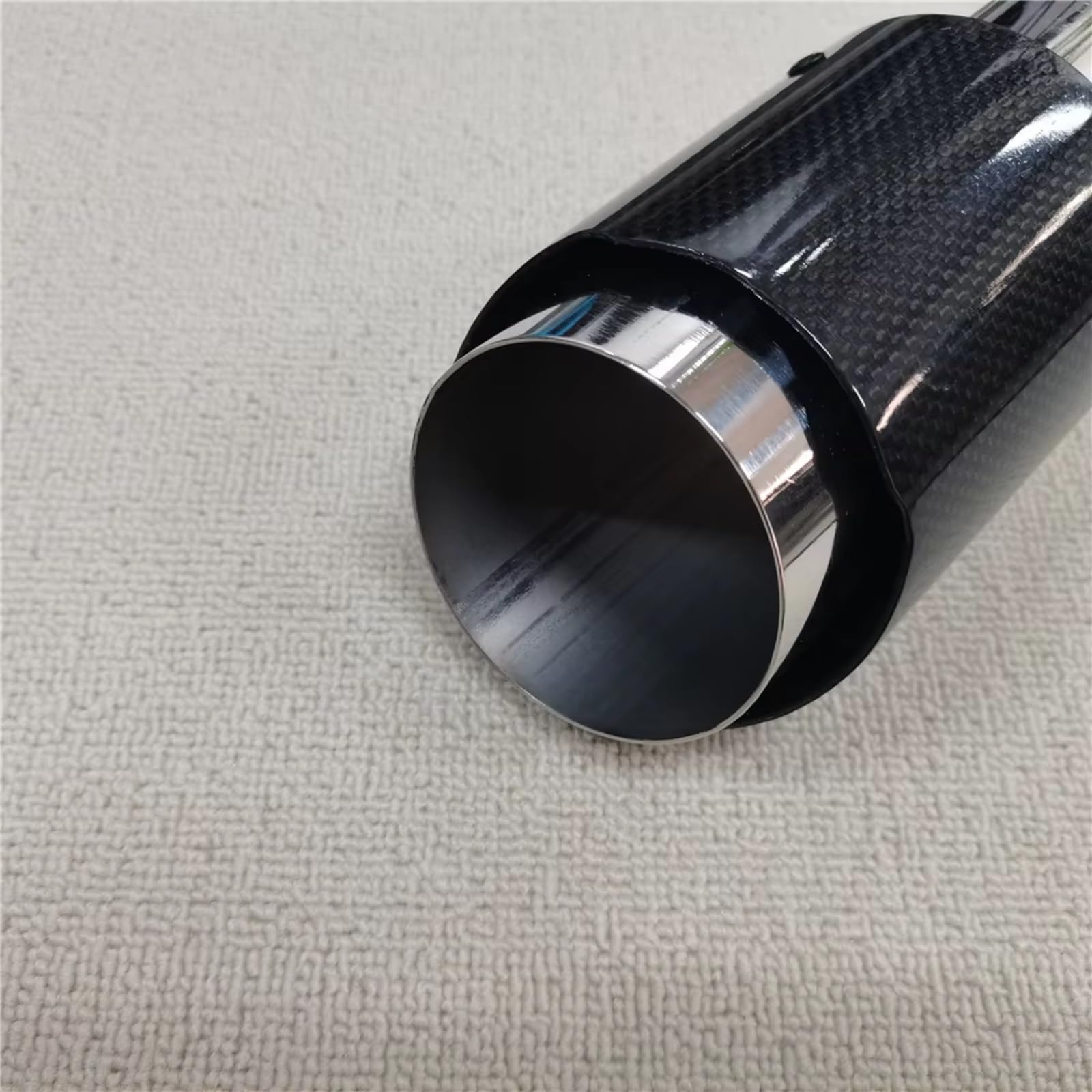 Cola Escape Coche Puntas Silenciador Carbono Brillante Boquillas Afinación Universales Acero Inoxidable 304 Para Automóviles Tubos Escape 1 Pieza(ID 80MM-OD 89MM)