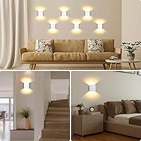 Vista 6 de Lámpara de pared LED con control táctil, funciona con pilas, lámpara de pared regulable LIGHTESS color blanco recargable, luces de montaje en pared