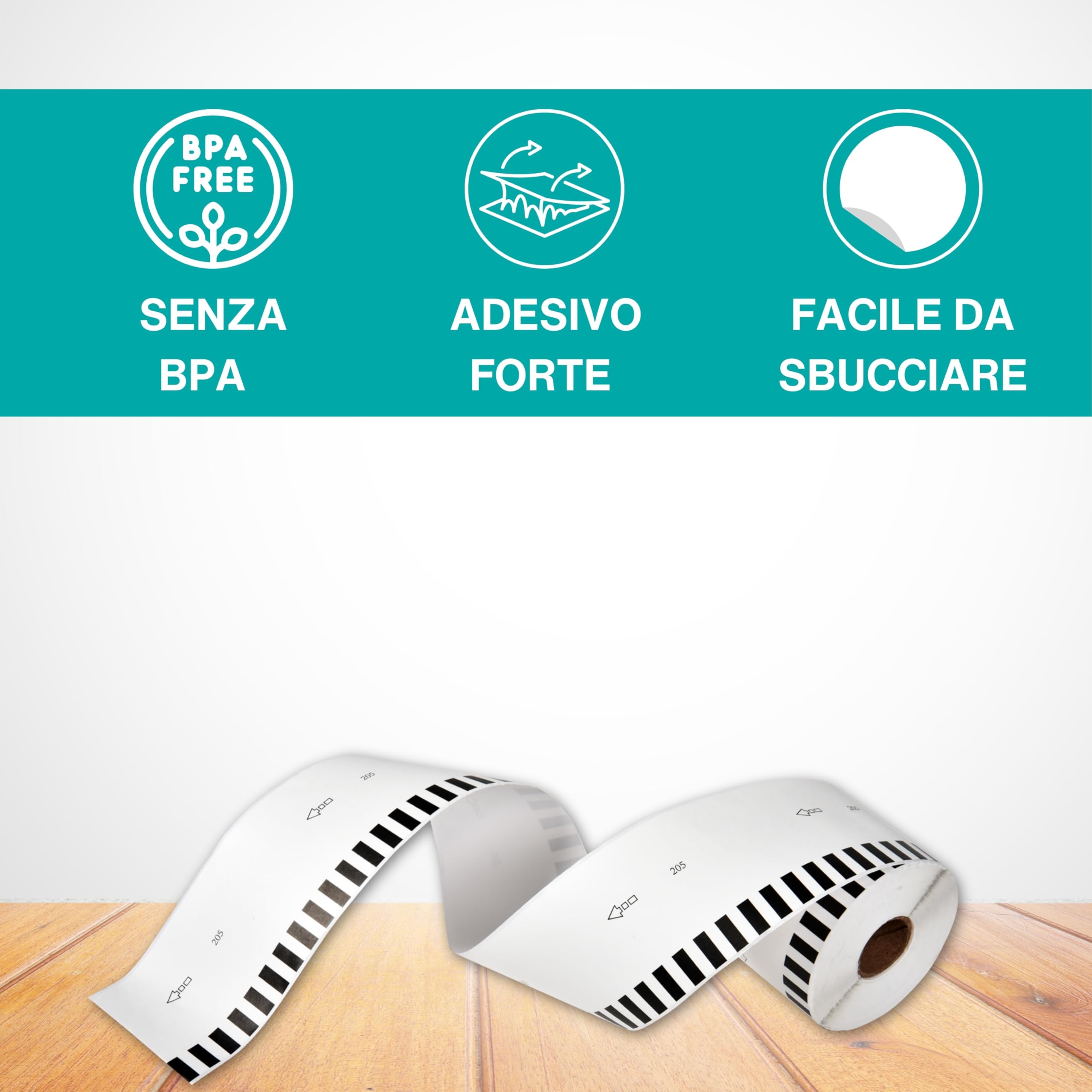Double Dragon 10 Rotoli DK-22205 Etichette Indirizzo in Carta Continua, 62mm (L) x 30,48m (A), per Stampante di Etichette Brother QL QL-800 810W 820NWB 500 650TD 700 710W 720NW 1050 1060N 1100 1110NWB