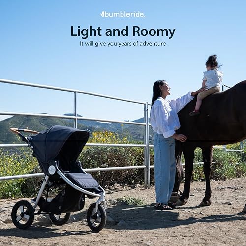 Miniatura 4 de Bumbleride Indie - Cochecito de bebé todo terreno, ligero, seguro para recién nacidos, con suspensión completa, neumáticos llenos de aire,