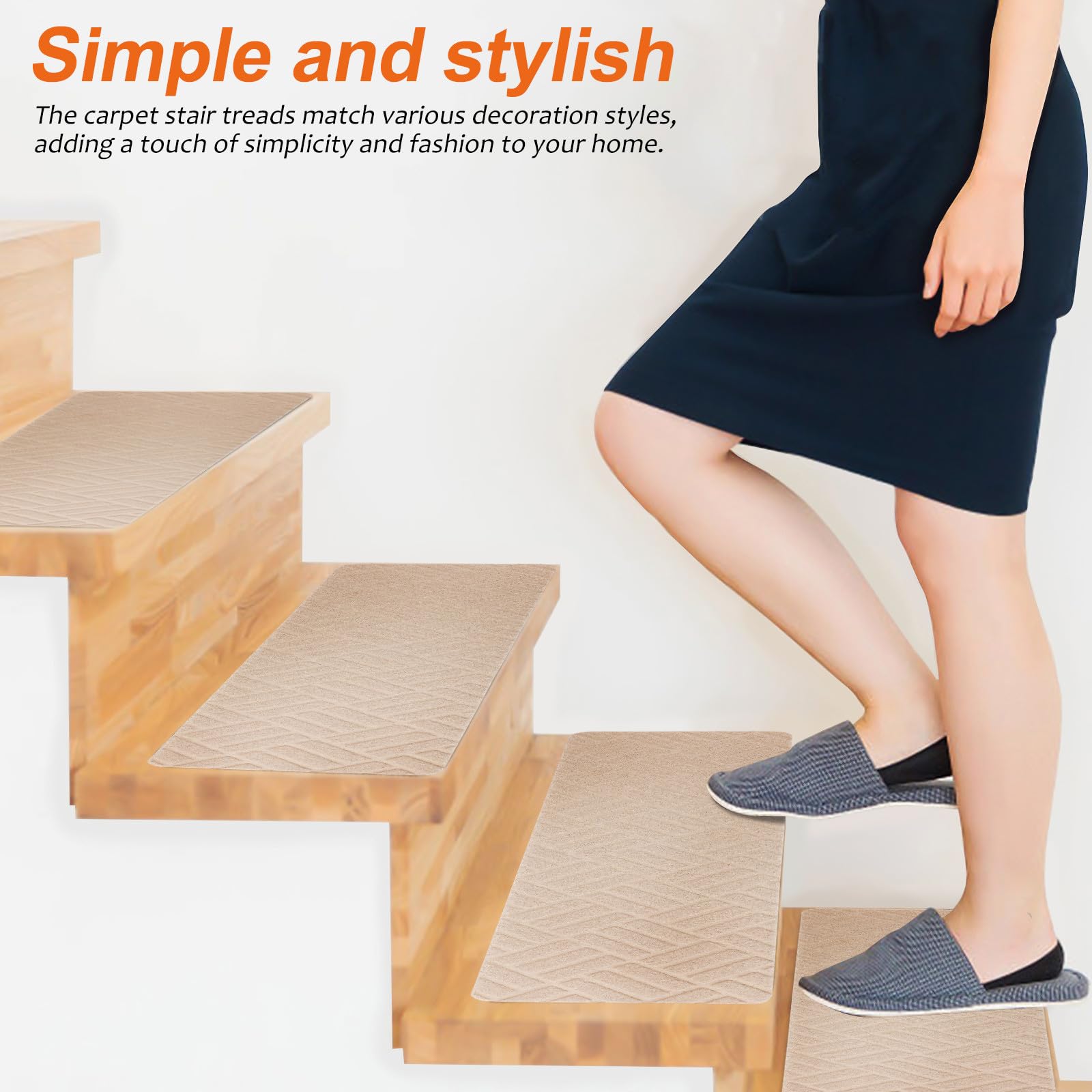 15 Pièces Tapis D'escalier Auto-adhésifs 20x76 Cm