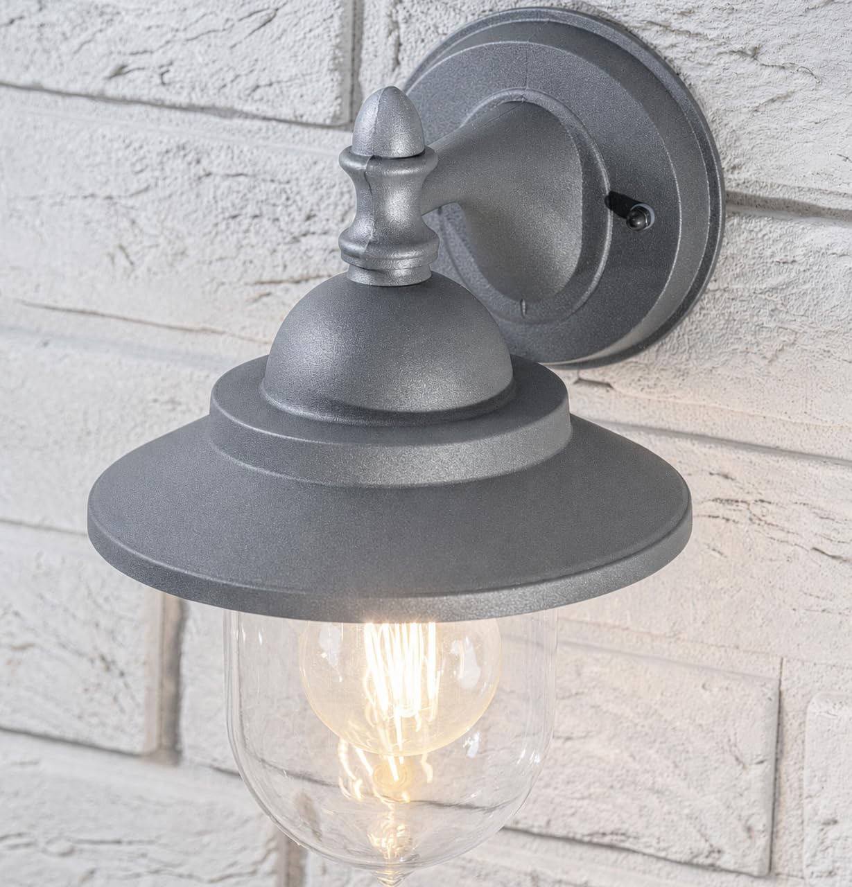 Cgc Lighting Grey Cgc Coach Lantern Outdoor Outside Wall Light Garden Porch Patio Garden Traditional Conservatory Door Shed Vintage Retro (Grey)