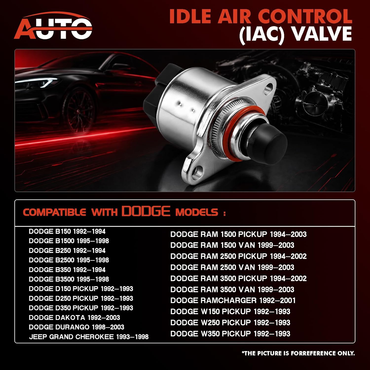 53030450 53030657AC Idle Air Control Valve IACV | Replacement for Durango 1998-2003, Dakota 1992-2003, Ram 1500 2500 3500 1994-2003, Dodge B1500 B2500 B3500