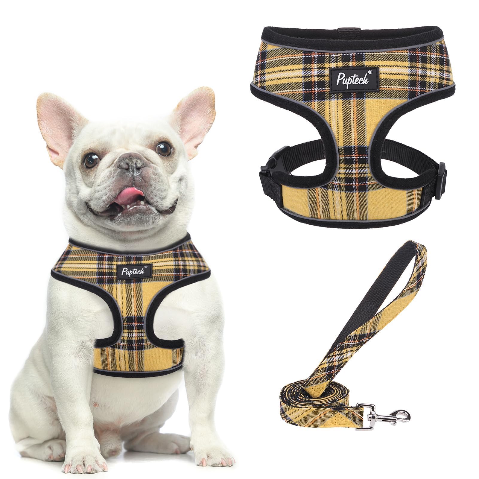 PUPTECK Dog Harness Small Dog Soft Mesh Pet Puppy Cat Comfort Padded Vest No Pull Harnesses and Leash Set — image 1