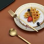 Stainless Steel Golden Flatware Set, Titanium Plated Cutlery - 20 Piece Matte Gold Utensil Set for 4