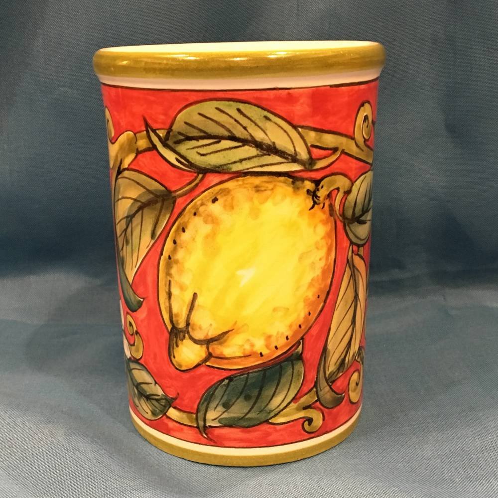 Cerámica Pintada a Mano ricceri Color Herramientas Fruta y Flores – Frutas Rojo 20 cm
