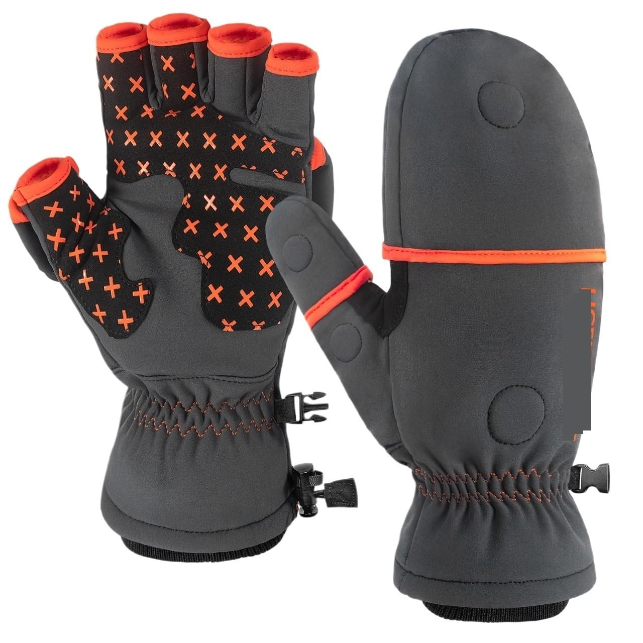 Manoplas Convertibles aisladas, Guantes sin Dedos, Resistentes al Agua for Hombres, Mujeres, Clima frío, Pesca, Senderismo para Pesca