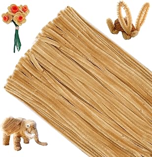 jijAcraft 200Pcs Light Brown Pipe Cleaners - Christmas Crafting Pipe Cleaners Chenille Stems, 12 Inch Home Arts Chenille Stems for DIY Crafts, New Year Winter Decor, Holiday Decor