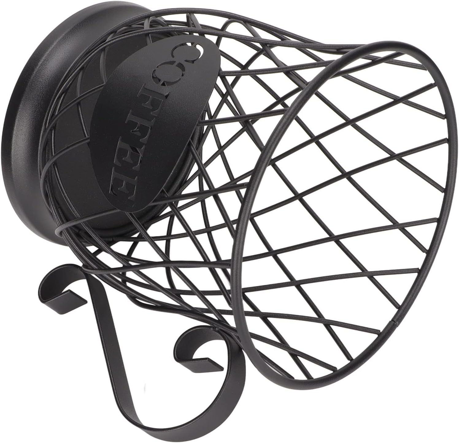 Iron Coffee Pod Holder Organizer Large Capacity Coffee Capsule Storage Basket for Home Office Cafes (Black)