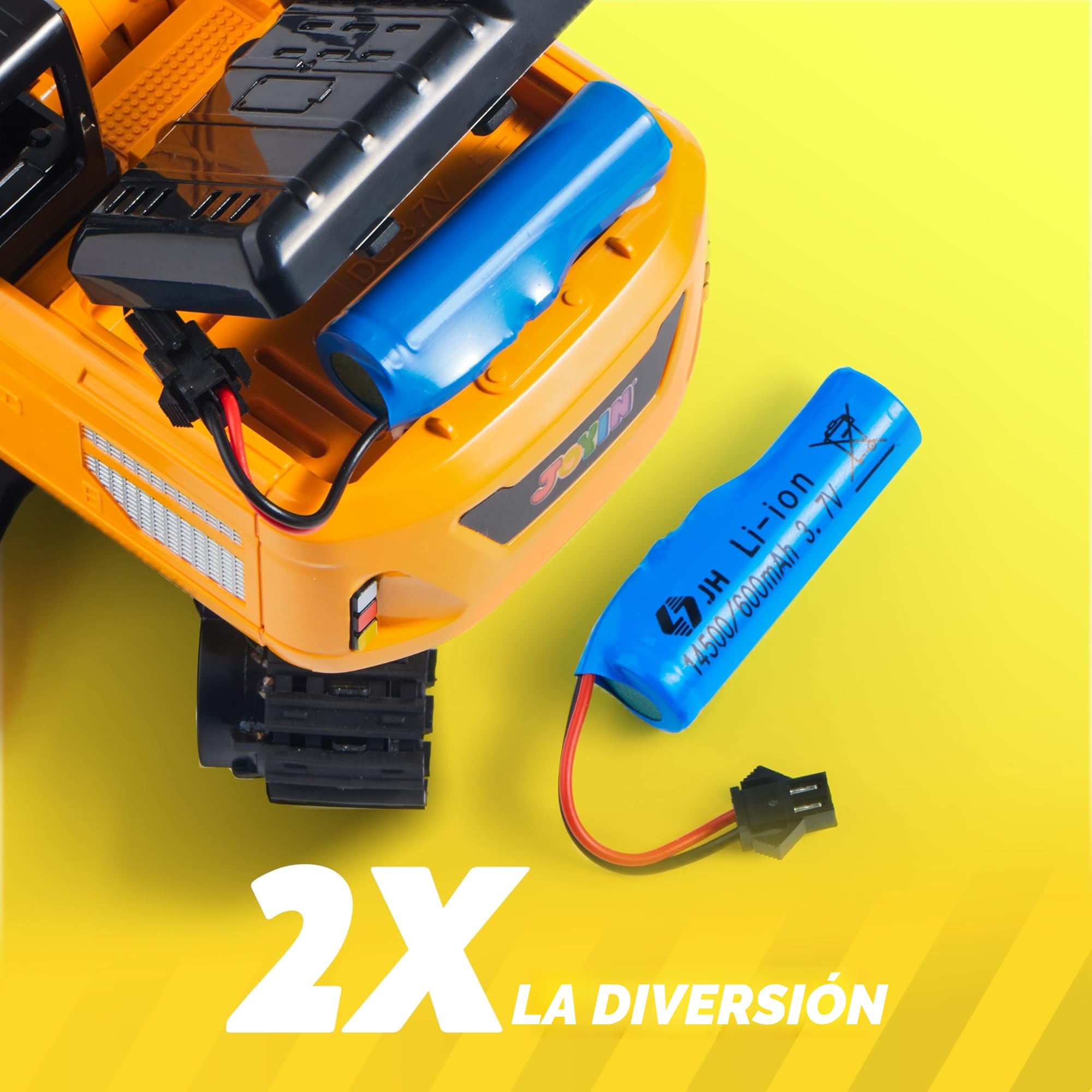 JOYIN Excavadora RC para Niños y Niñas Mayores de 3 Años, Coches Juguete RC de 2,4 GHz con Luz y Sonido, Juguete Construcción Regalo Cumpleaños