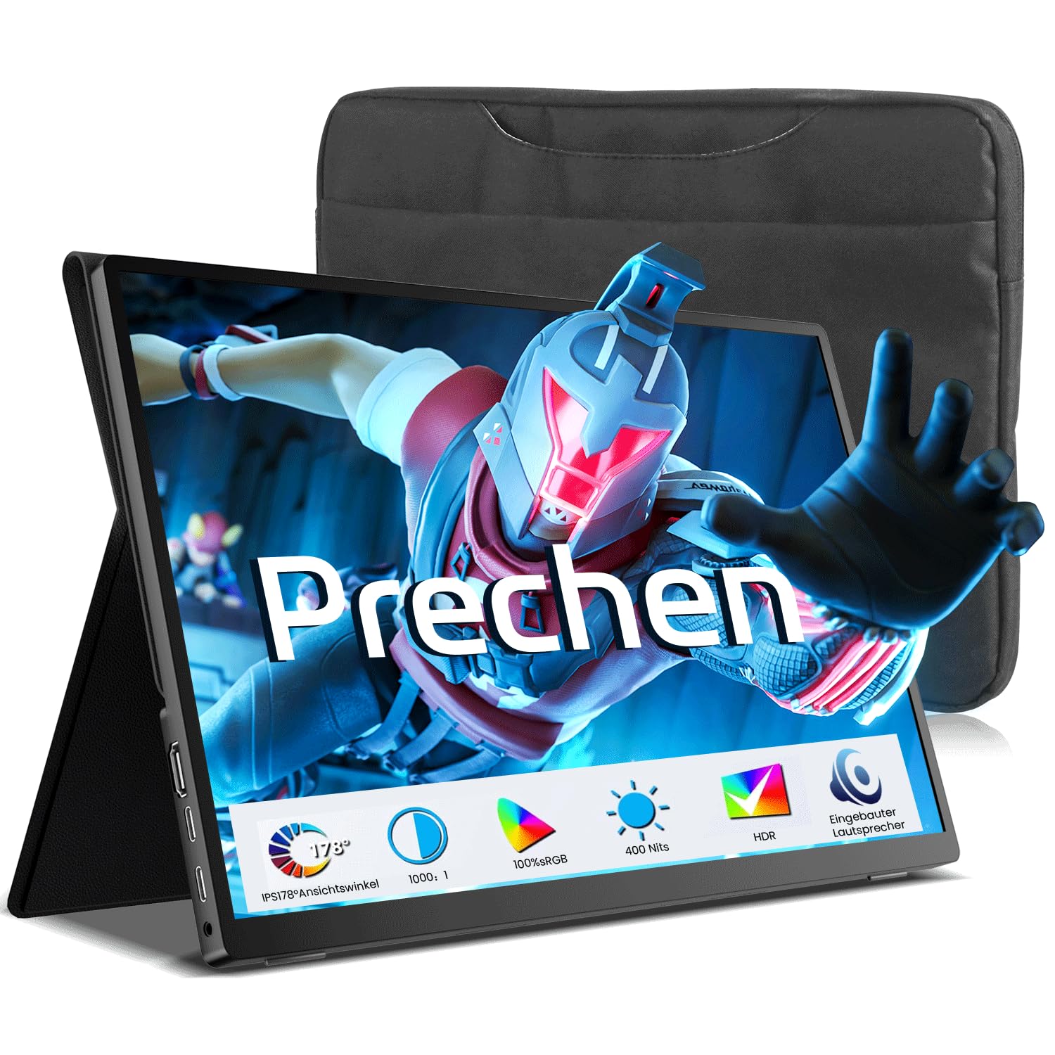 14 Pulgadas Monitor Portátil Táctil con Funda Protectora, 1920 x 1200 IPS | 100% sRGB, Pantalla Táctil de Viaje con Altavoz, HDMI USB C CNC para PC