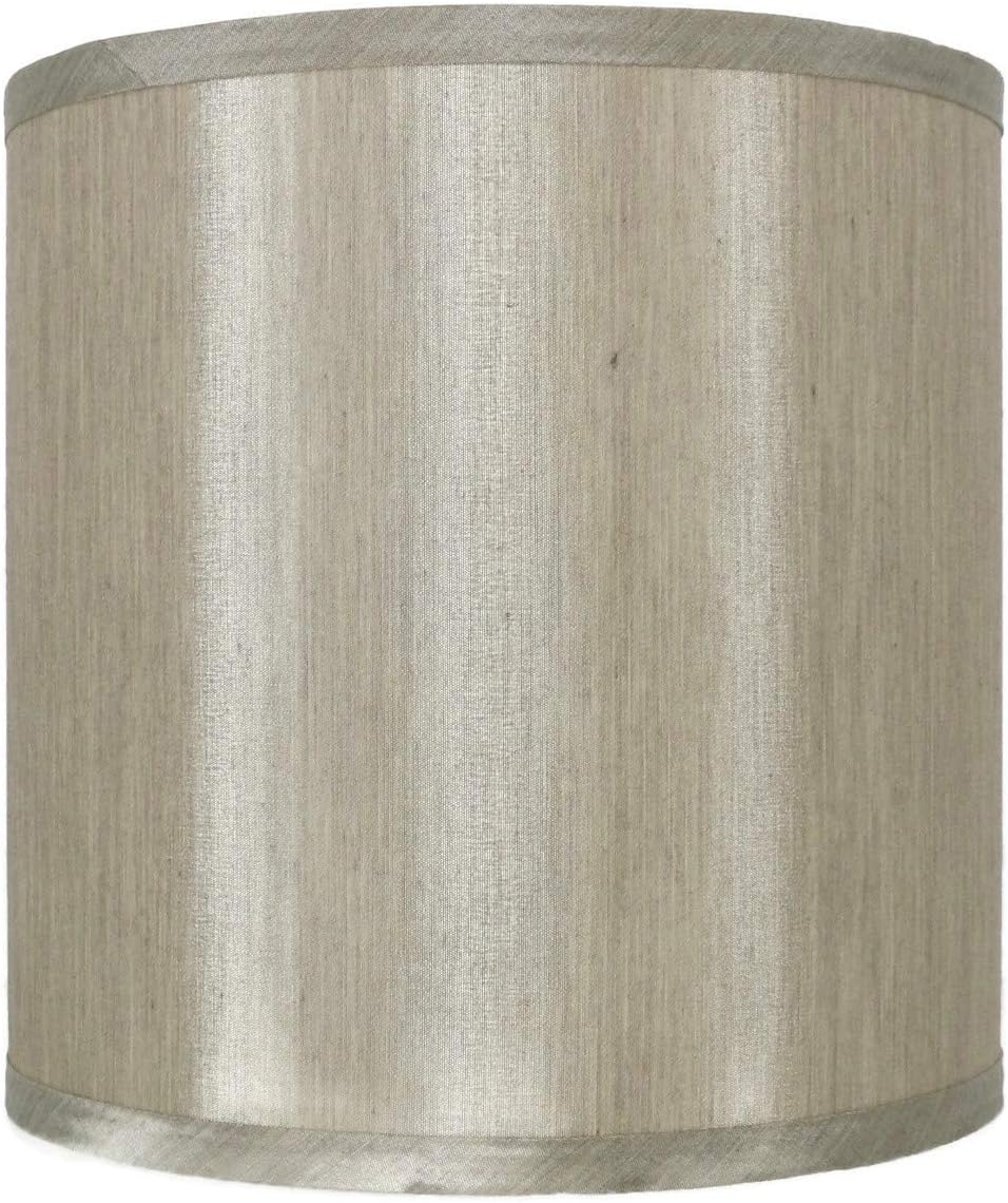 Urbanest Faux Silk Drum Lampshade, 10x10x10 inch, Black, Spider Fitter