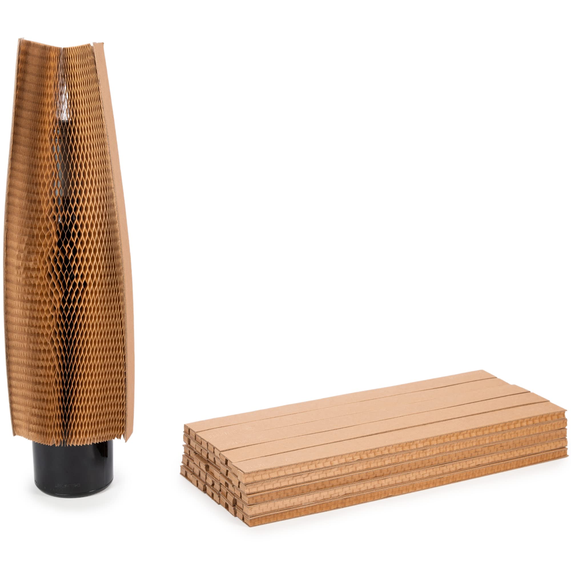 IDL Packaging 13.75" Flexi-Hex™ Honeycomb Packing Paper Sleeves, L, Brown, Pack of 25 - Adaptable to Any Shape Cushioning Packaging with Modern Design - Flexible & Reusable Wrap Bags for Moving