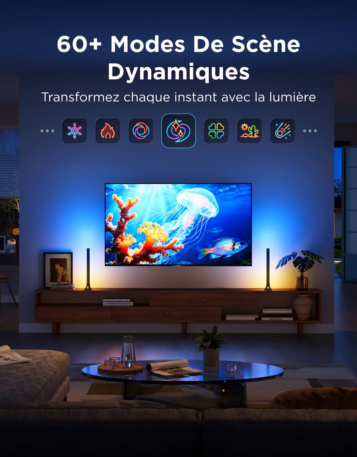 Govee RGBWIC TV Light Bars, Rétroéclairage WiFi pour TV 45-70 pouces