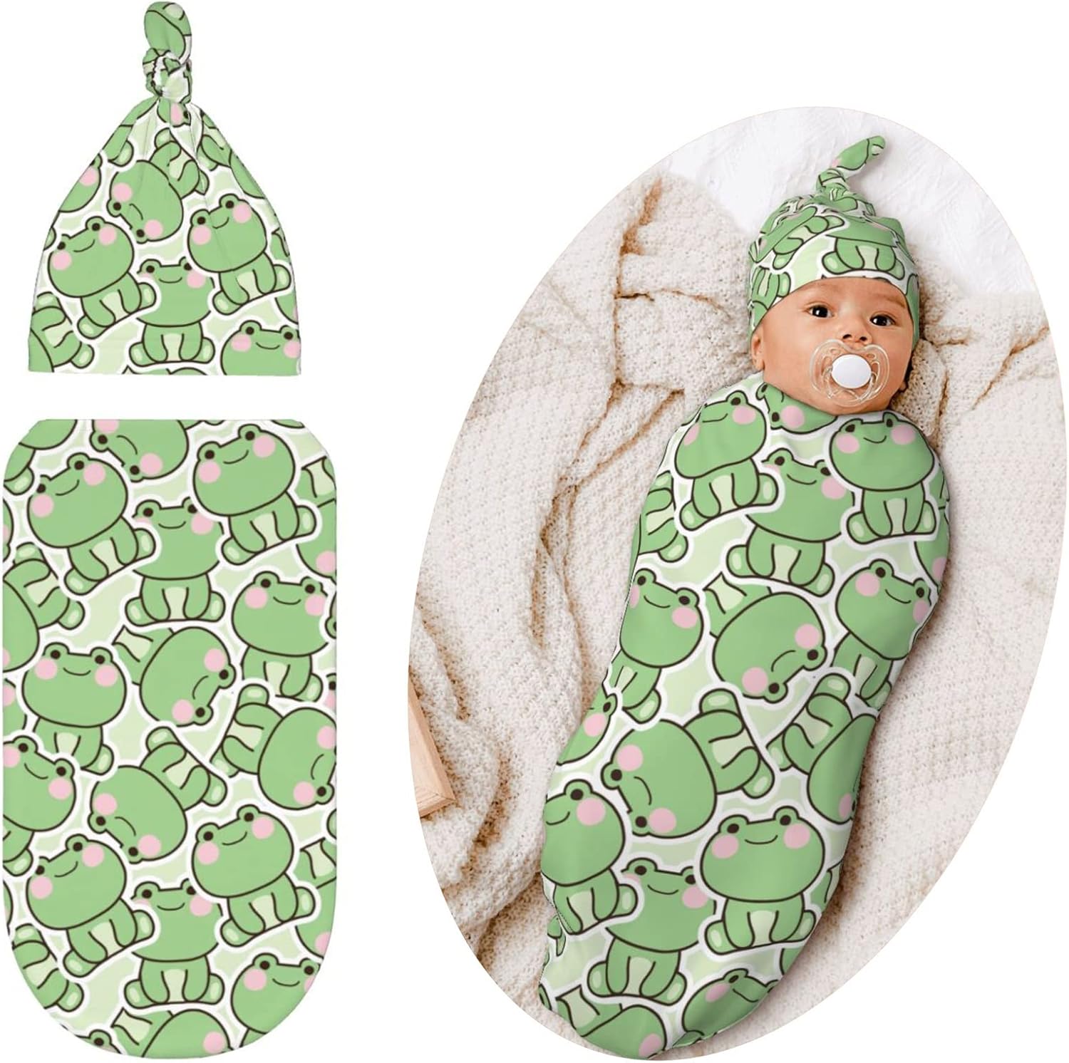 Jarverce Frog Baby Swaddle Blanket for Boys Girls, Swaddle