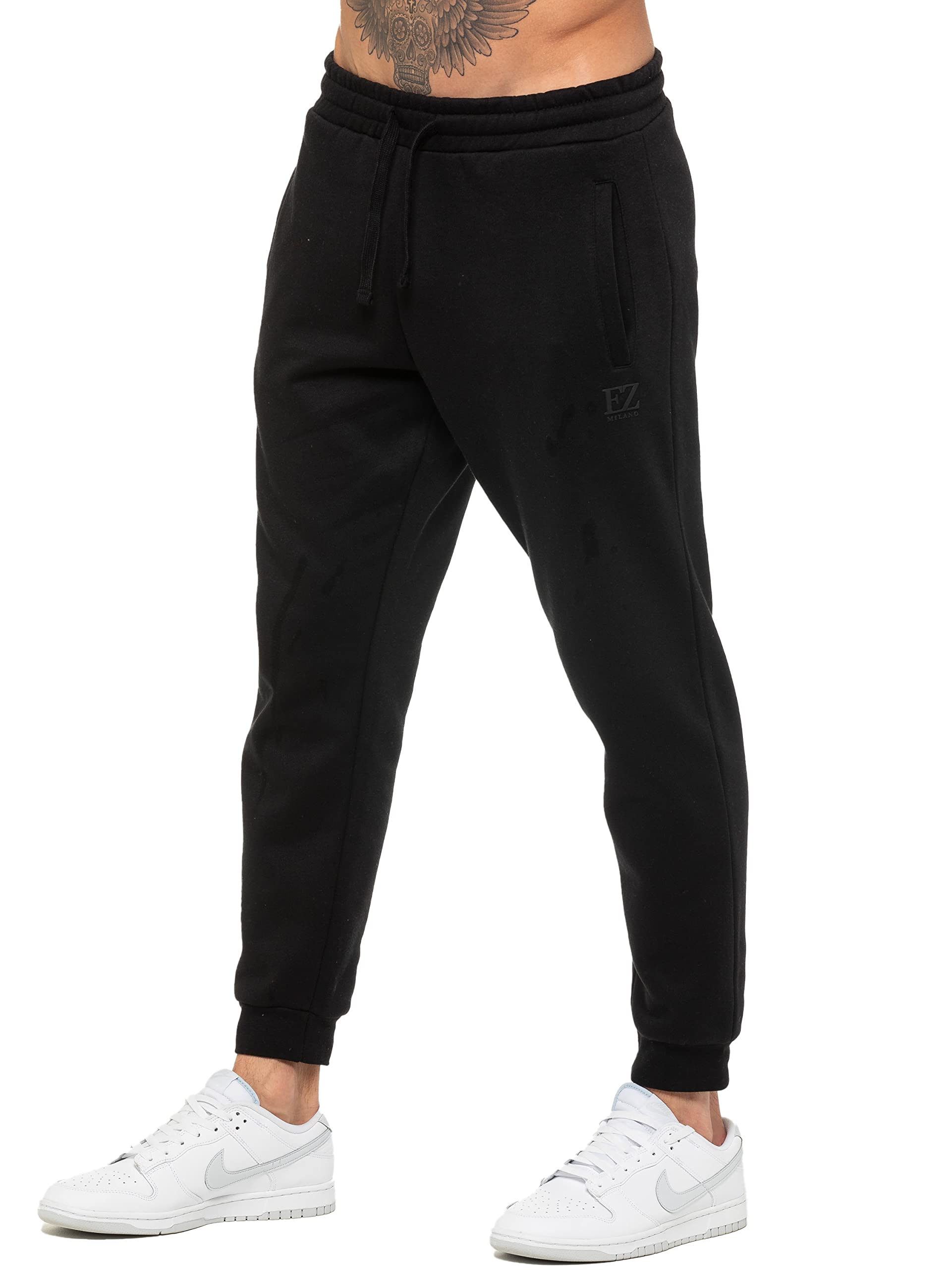 989Zé Enzo Men's Black Joggers Fleece Lined Soft Warm Sweatpants Regular Fit Tracksuit Bottoms Casual Trousers Ezjg598 Jogger Xl
