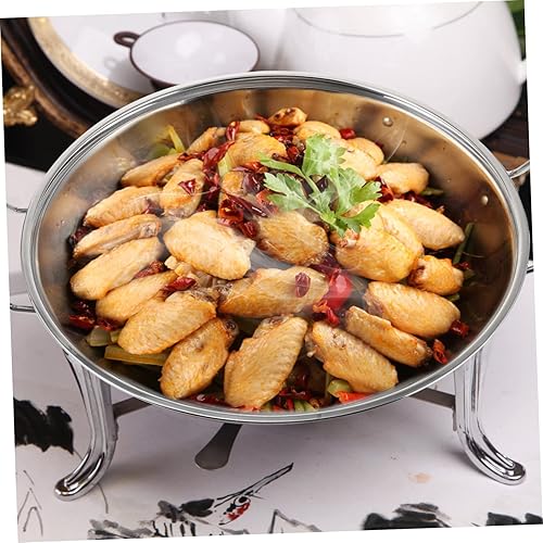 Miniatura 7 de Kichvoe 1 juego de olla de acero inoxidable cubierta olla al aire libre mango wok olla wok sartén salteado wok cocina sartén sartén acero inoxidable