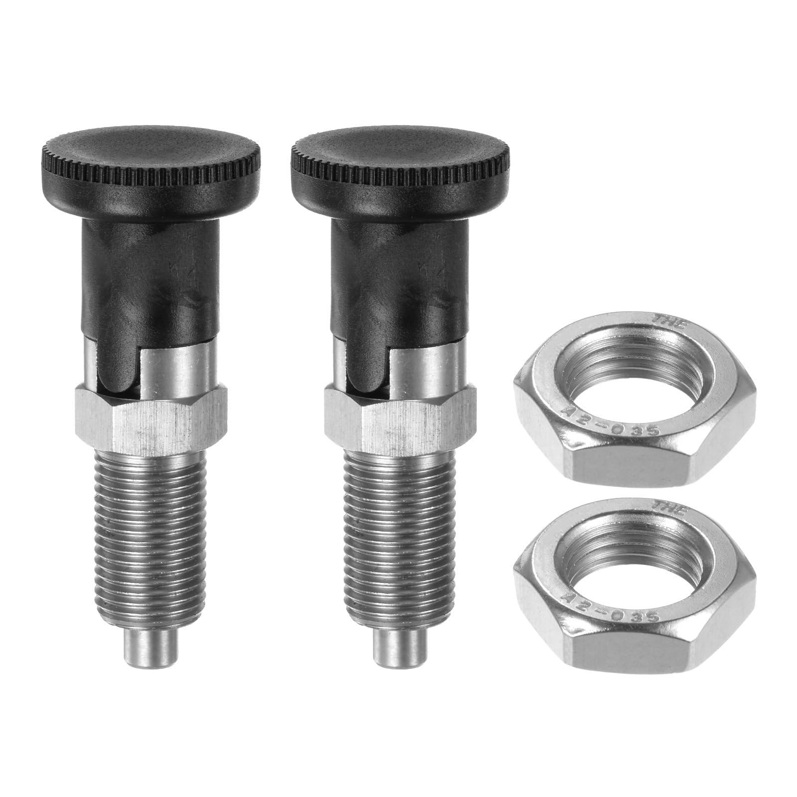 sourcing map 2 piezas de émbolo de resorte de nariz de bola M16 x 1.5 de longitud de rosca de 8 mm de diámetro del pasador de acero inoxidable con autobloqueo, émbolo retráctil para equipos