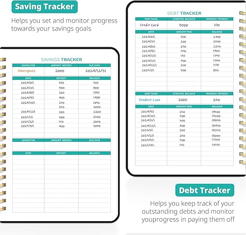 Miniatura 4 de Agenda de presupuesto  Libro de presupuesto mensual 2024 con rastreador de gastos y facturas  planificador financiero sin fecha de 12 meses  libro