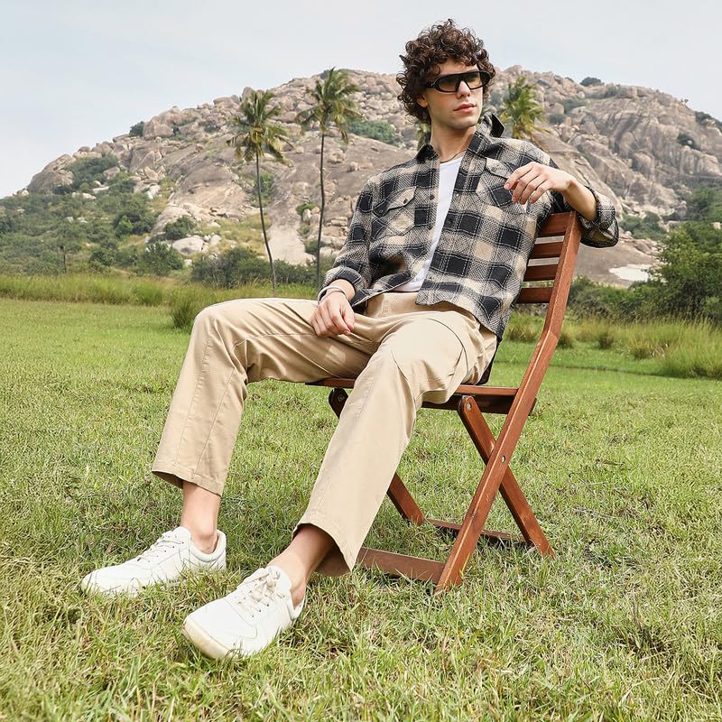 Image of CAHOOT Men's Shirt for Casual Wear | Spread Collar | Long Cuffed Sleeves | Button Closure | Shirt Crafted with Comfort Fit for Everyday Wear